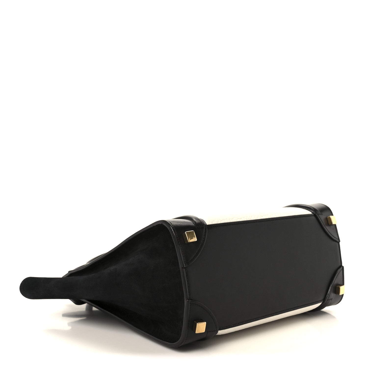 Celine Bullhide Calfskin Micro Bi-Color Luggage Black White 4 of 10