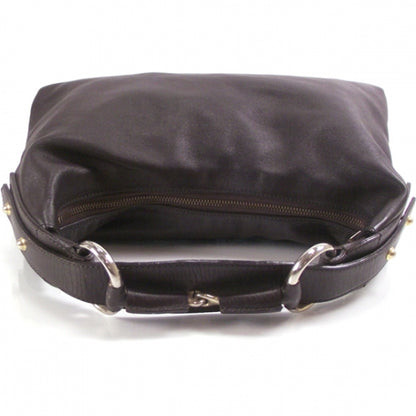 Gucci Leather Medium Horsebit Chain Hobo Brown 6 of 11