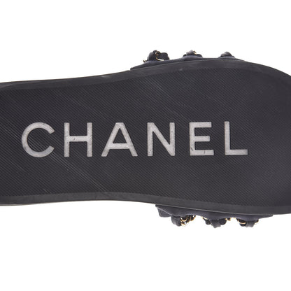 Chanel Nylon Chain Flat Sandals 38 Marine 7 of 8
