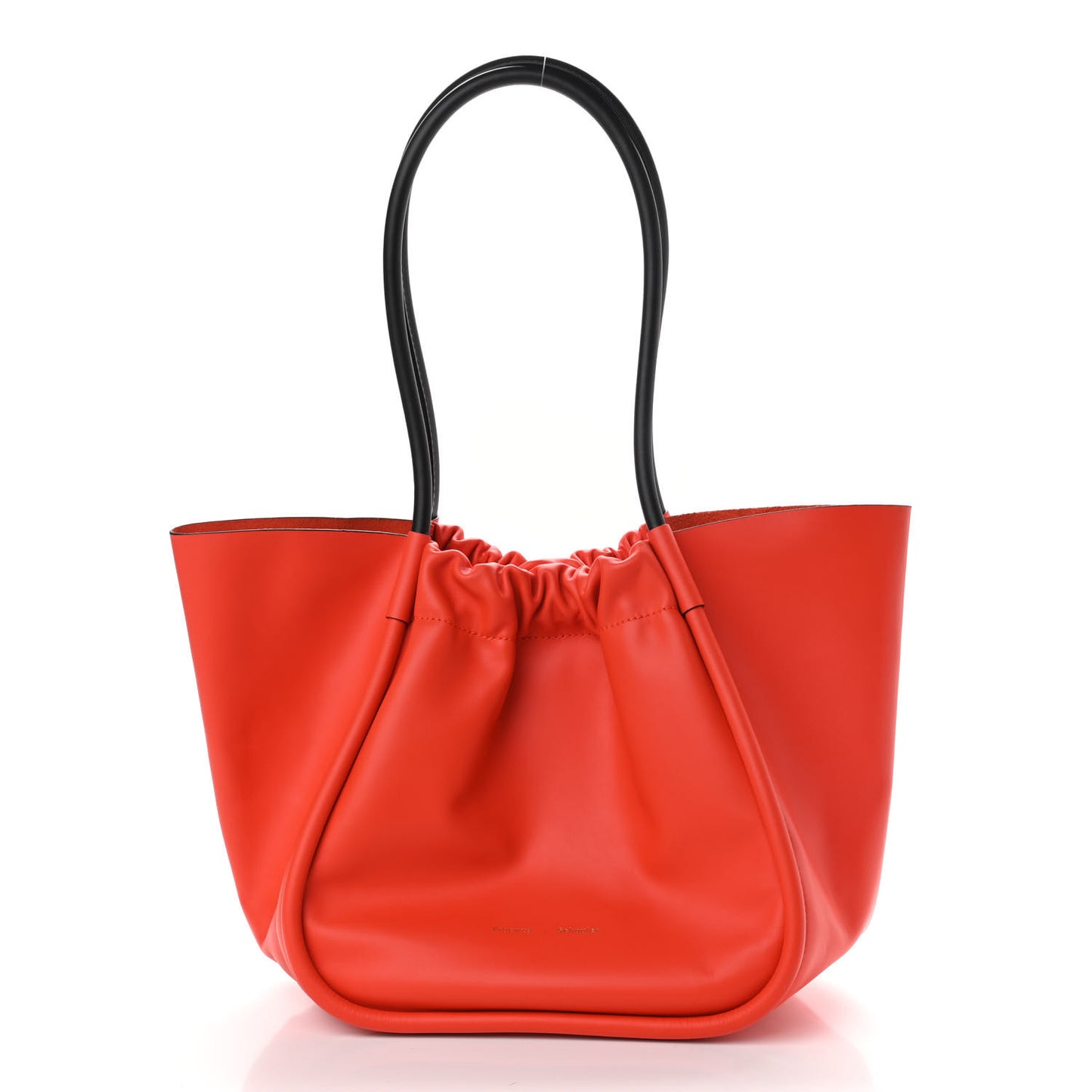 Calfskin Large Ruched Tote Red