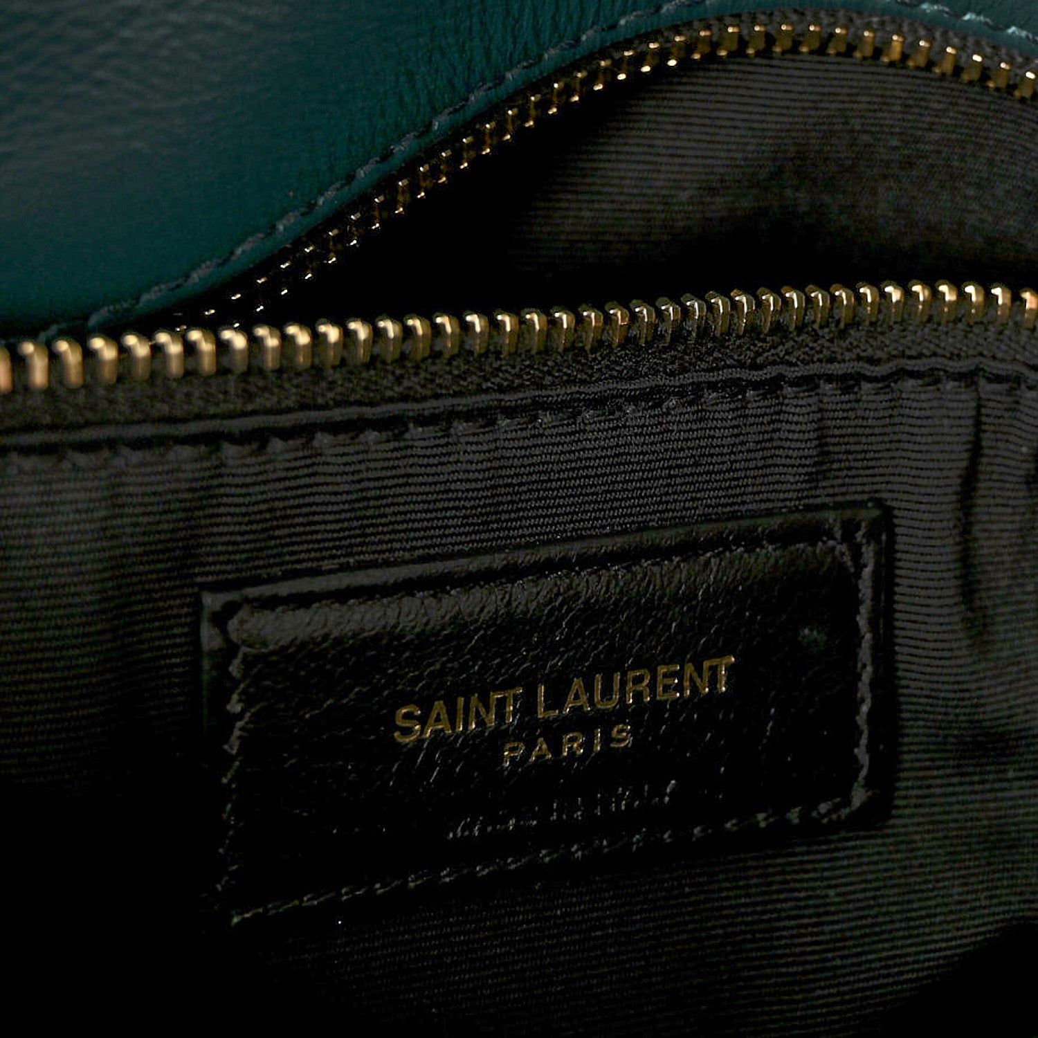 Saint Laurent Velvet Y Quilted Monogram Small Loulou Chain Satchel Dark Green 6 of 9