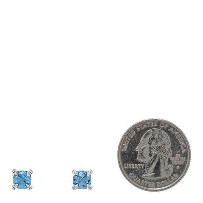 David Yurman Sterling Silver Diamond Blue Topaz Petite Chatelaine Earrings 2 of 4
