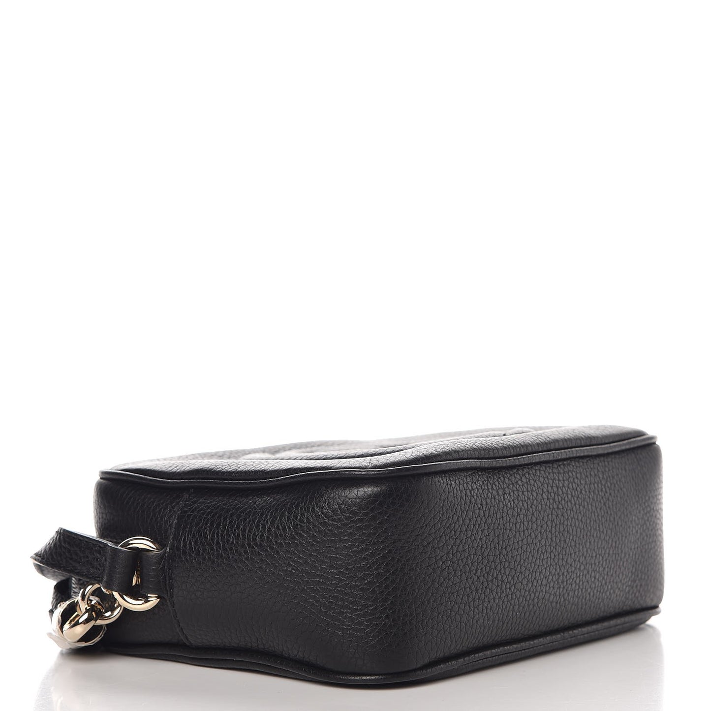 Pebbled Calfskin Small Soho Disco Bag Black