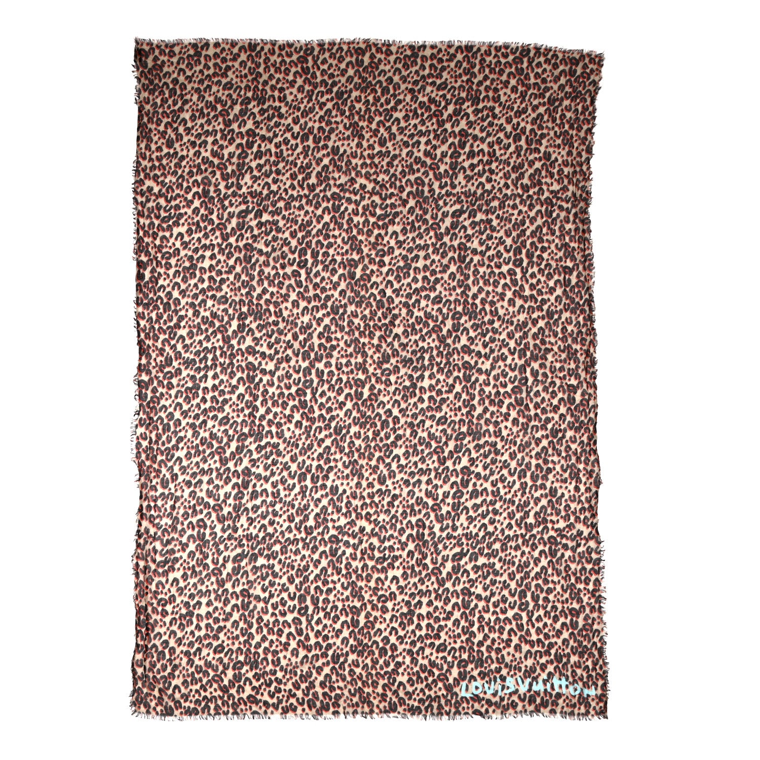 Louis Vuitton Cashmere Silk Leopard Stole Sable 1 of 4