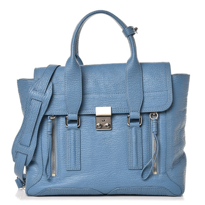 3.1 Phillip Lim 3.1 Textured Calfskin Medium Pashli Satchel Light Blue 1 of 8