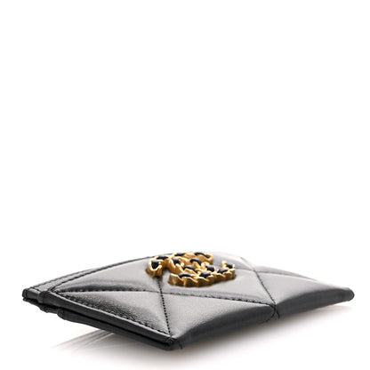 Chanel Lambskin Quilted Chanel 19 Card Holder Black 4 of 9