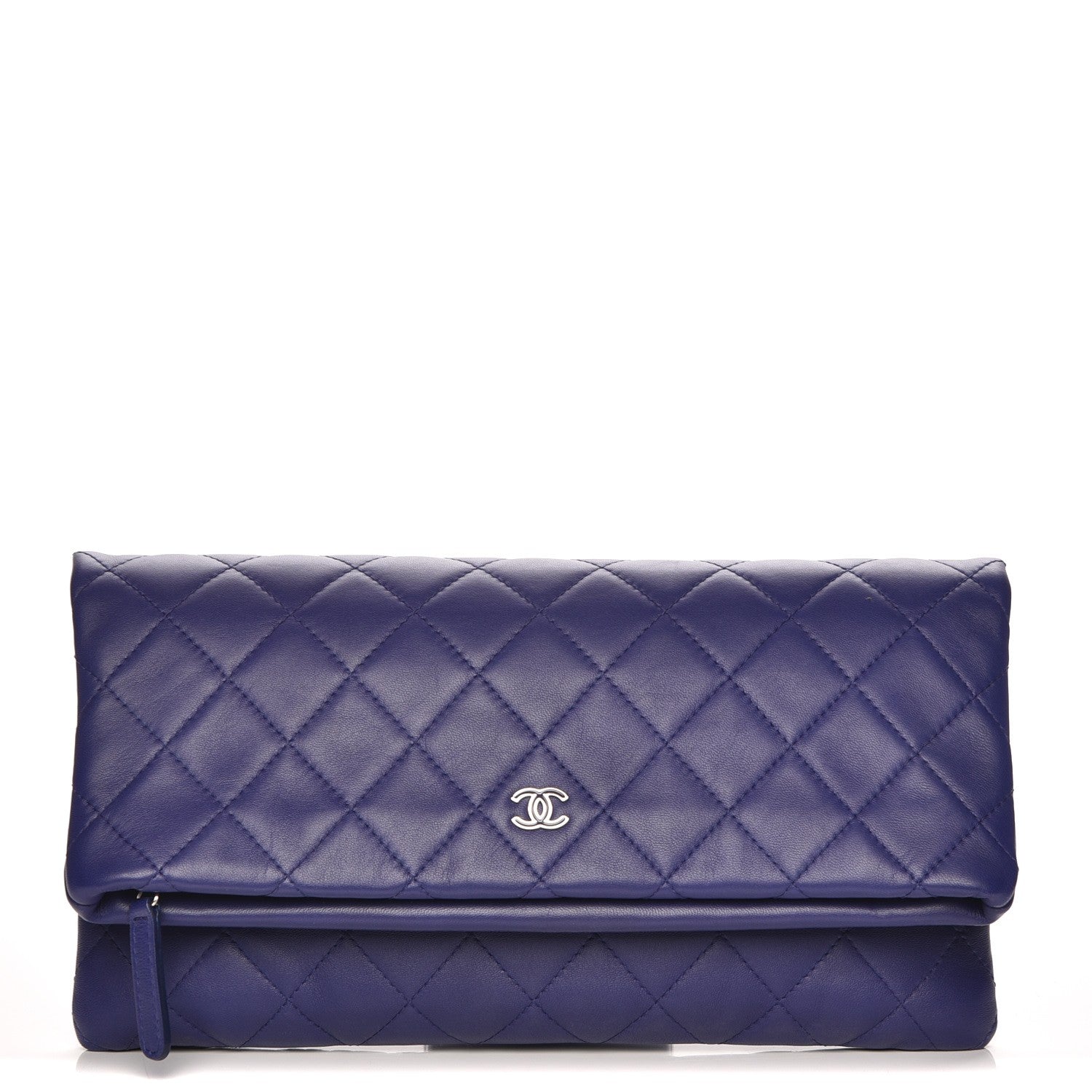 Chanel Lambskin Quilted CC Beauty Clutch Blue 1 of 7