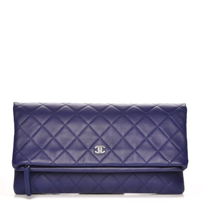 Chanel Lambskin Quilted CC Beauty Clutch Blue 1 of 7