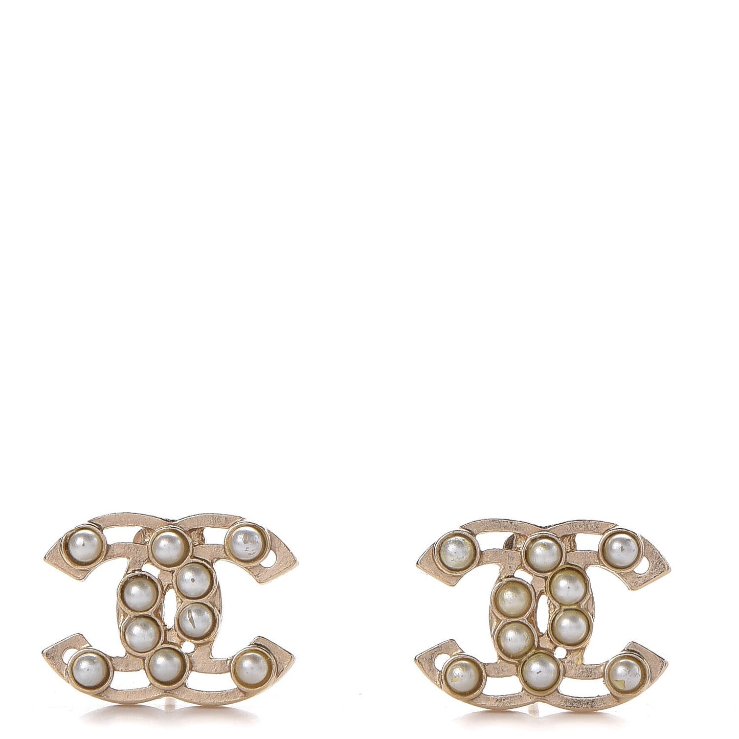 Pearl CC Earrings Light Gold
