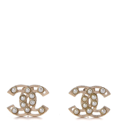 Chanel Pearl CC Earrings Light Gold 1 of 5