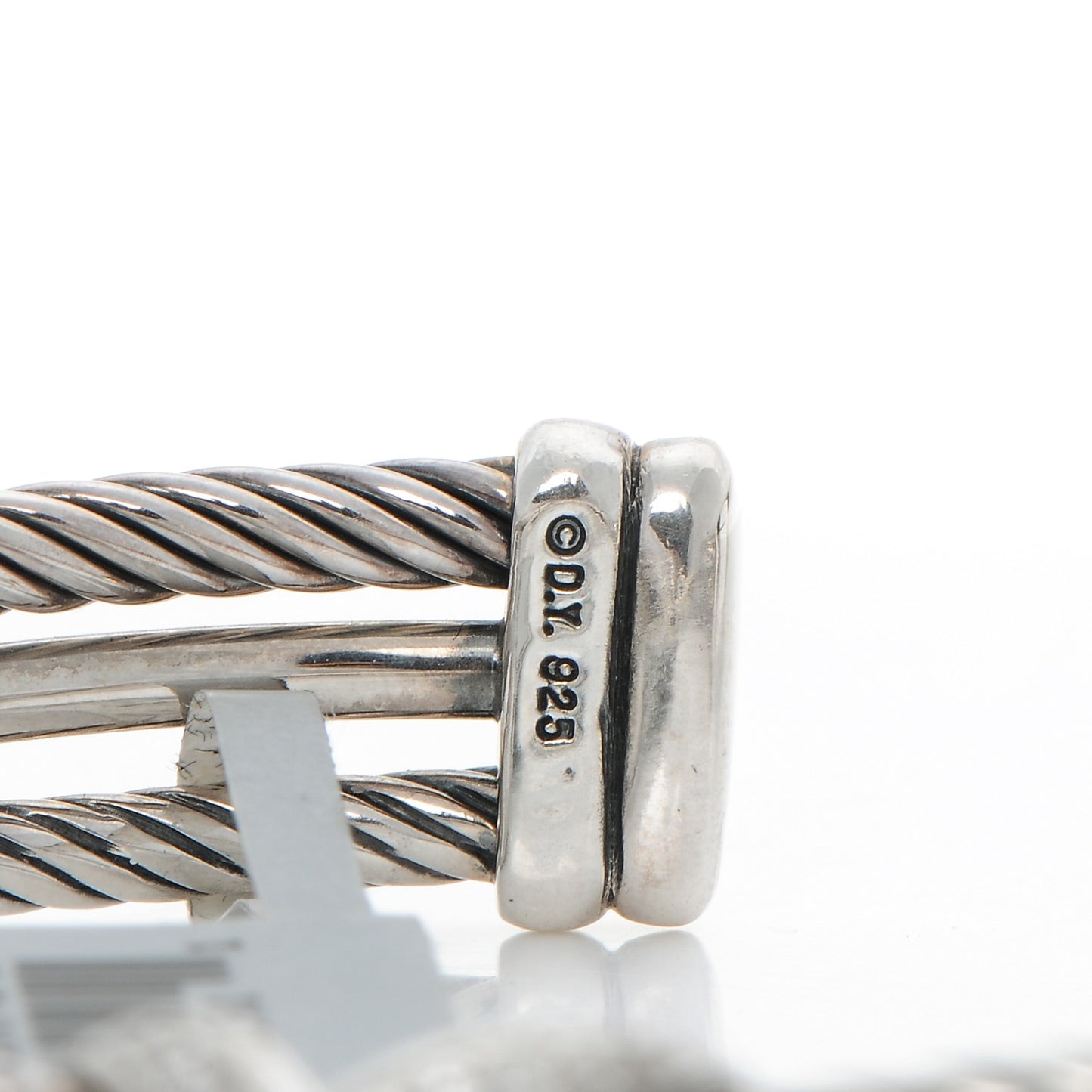 Sterling Silver Diamond 7mm X Crossover Cuff