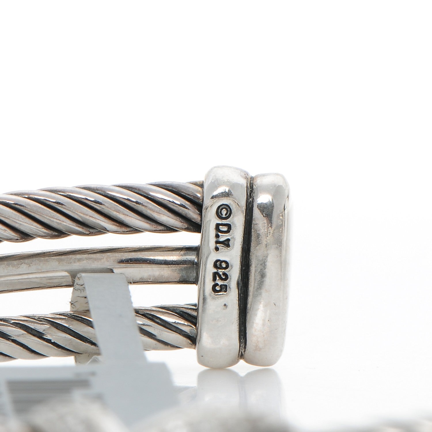 David Yurman Sterling Silver Diamond 7mm X Crossover Cuff 5 of 5