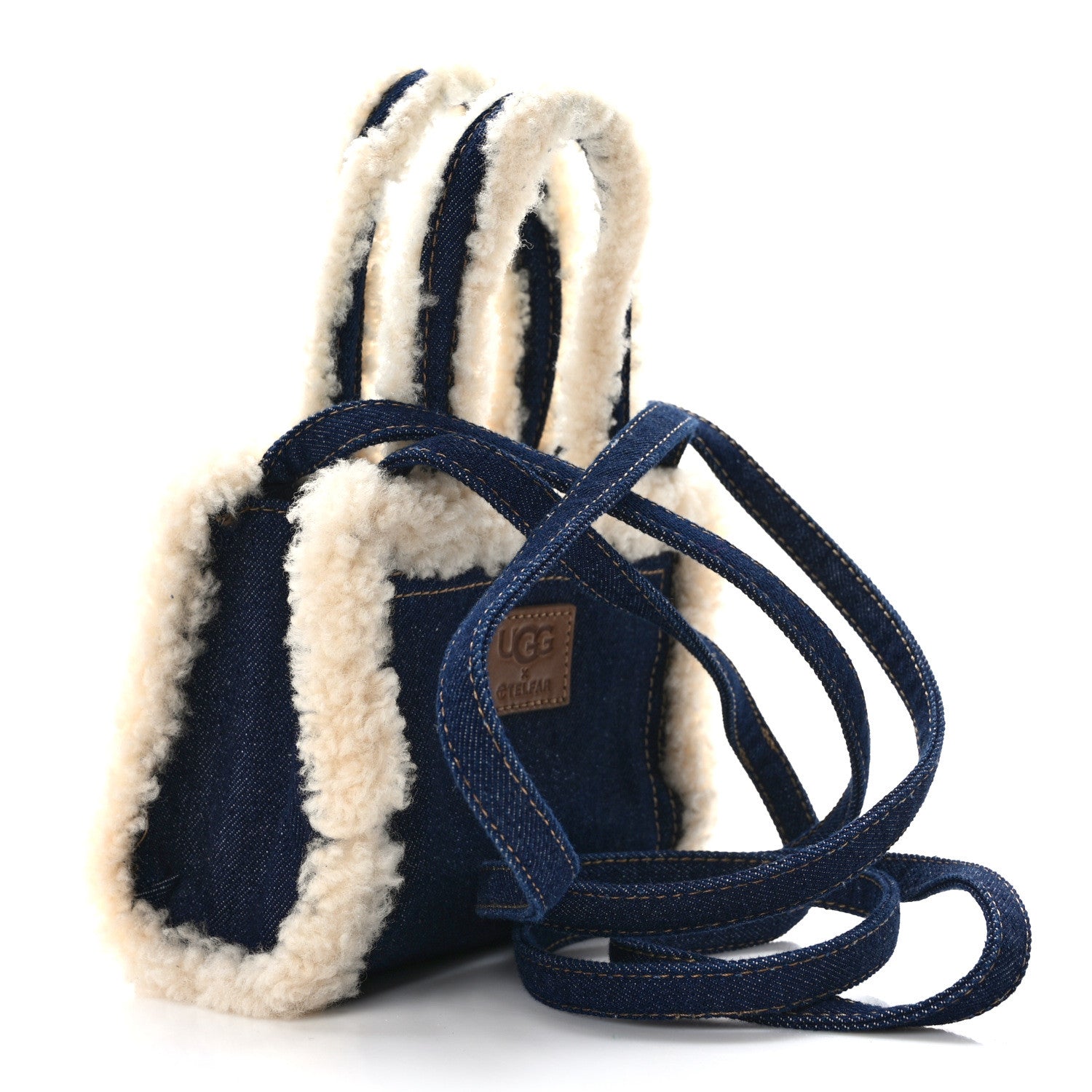 Telfar X UGG Denim Shearling Small Shopping Bag Raw Denim 3 of 13