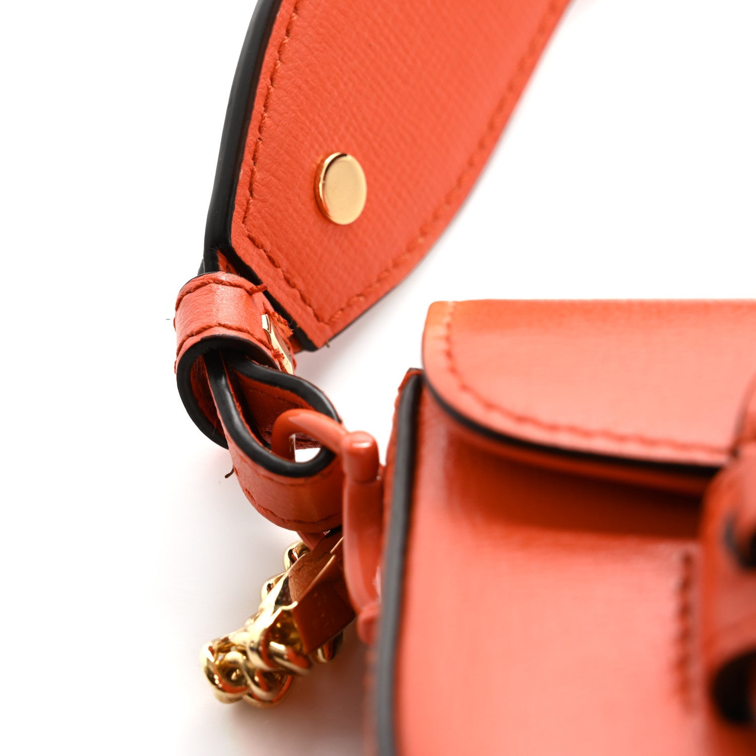 Gucci Azalea Calfskin Web Monochrome Horsebit 1955 Wallet On Strap Orange 13 of 14