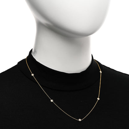 Roberto Coin 18K Yellow Gold Diamond .23ct Diamonds By The Inch Five Station Necklace 2 of 4