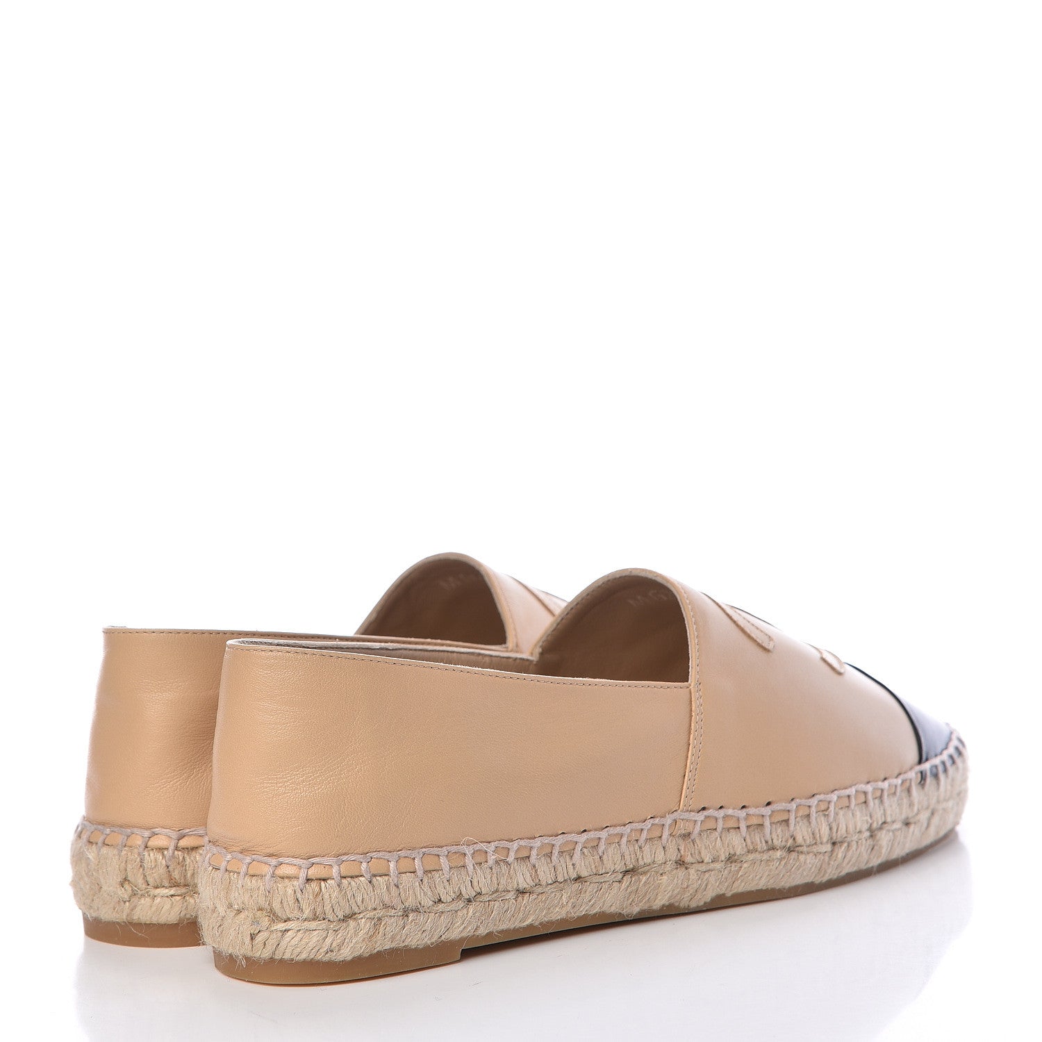 Chanel Lambskin CC Espadrilles 37 Beige Black 4 of 11