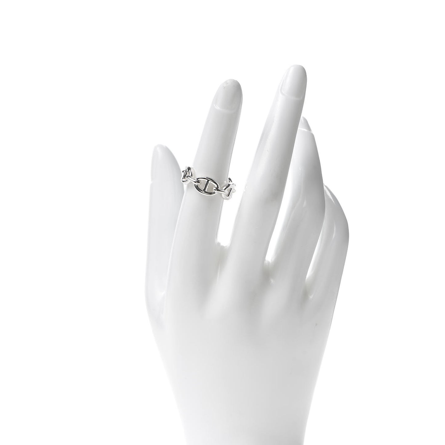 Sterling Silver PM Chaine d'Ancre Enchainee Band Ring 51 5.75