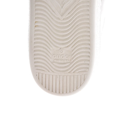 Gucci Miro Soft Calfskin Laminated Ayers Web Bee Embroidered Mens Ace Sneakers 9.5 White Red Flame Green 7 of 12