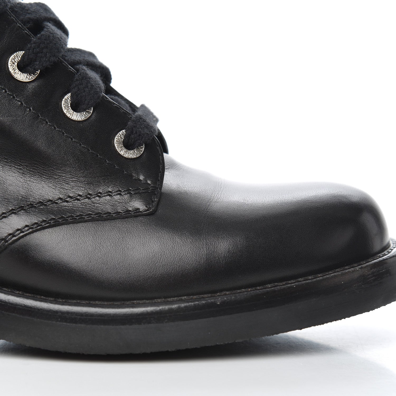 Chanel Lambskin Combat Boots 39 Black 10 of 18