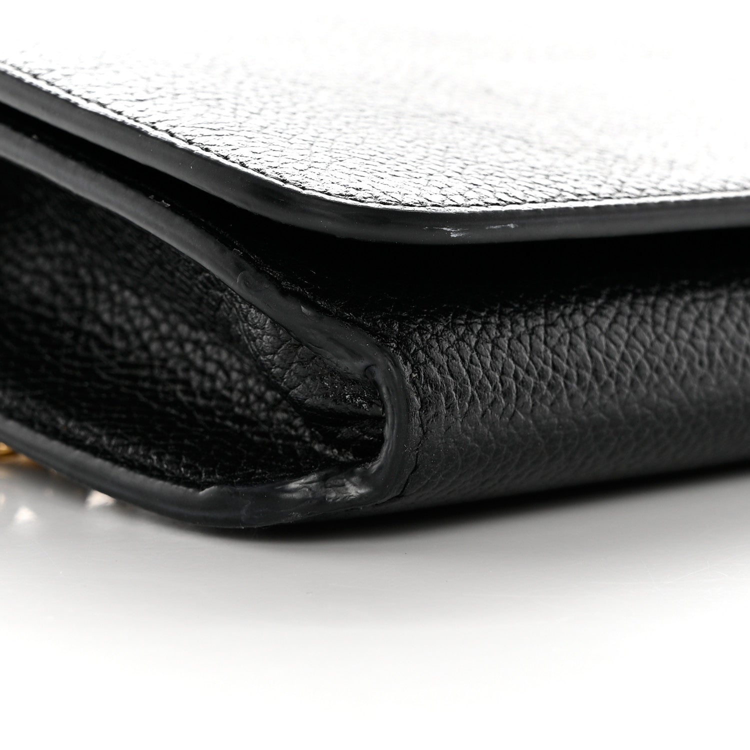 Balenciaga Grained Calfskin Logo Cash Phone Holder Wallet On Chain Black White 9 of 14