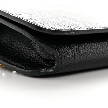 Balenciaga Grained Calfskin Logo Cash Phone Holder Wallet On Chain Black White 9 of 14