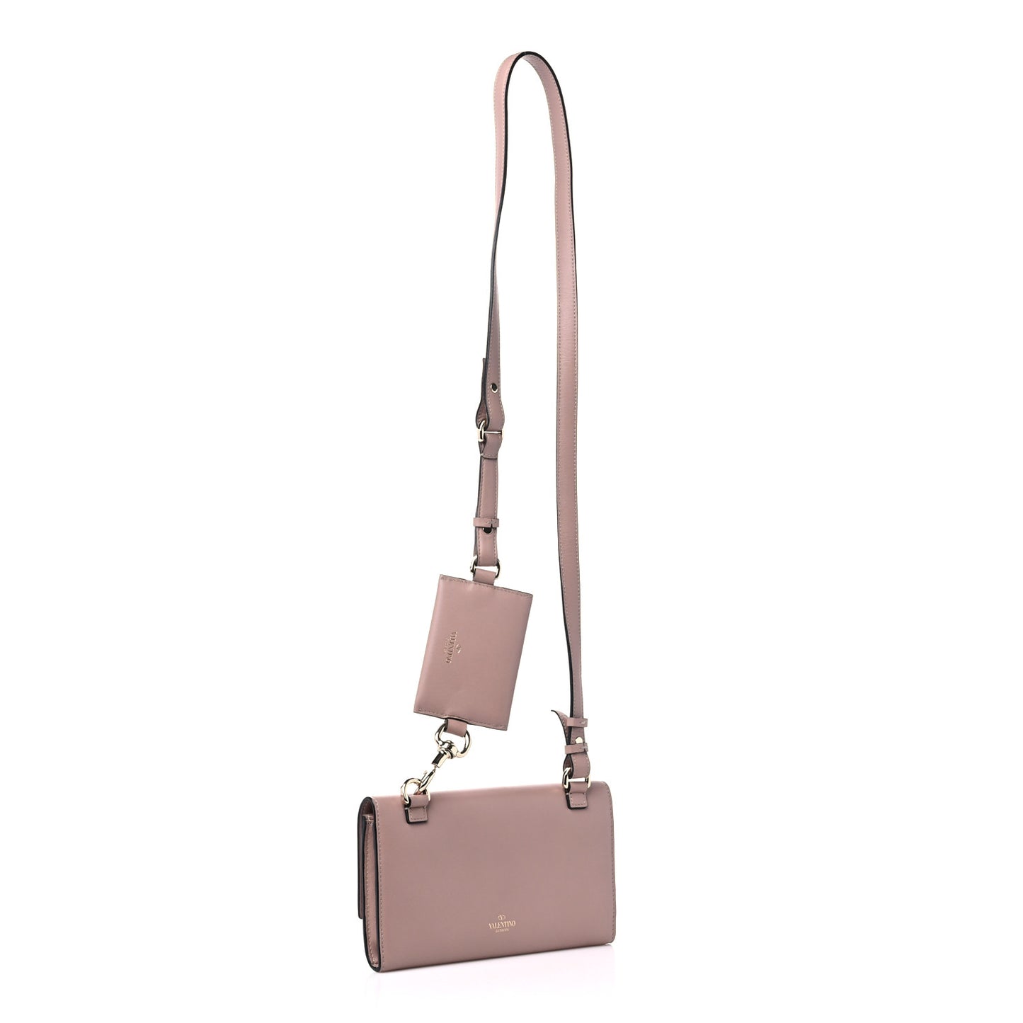 Calfskin V Rivet Shoulder Bag Poudre