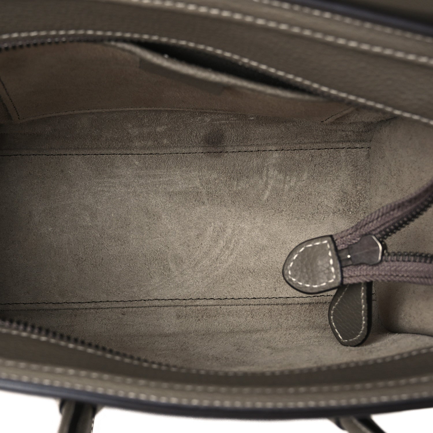 Celine Drummed Calfskin Nano Luggage Souris 4 of 10