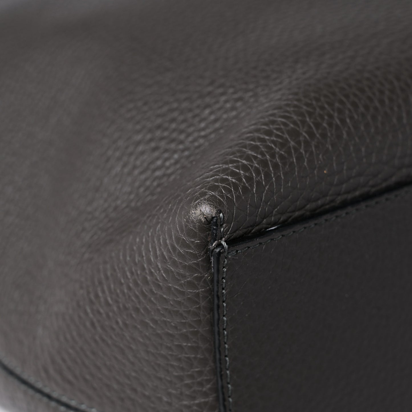 Grained Calfskin Rockstud Shoulder Tote Graphite