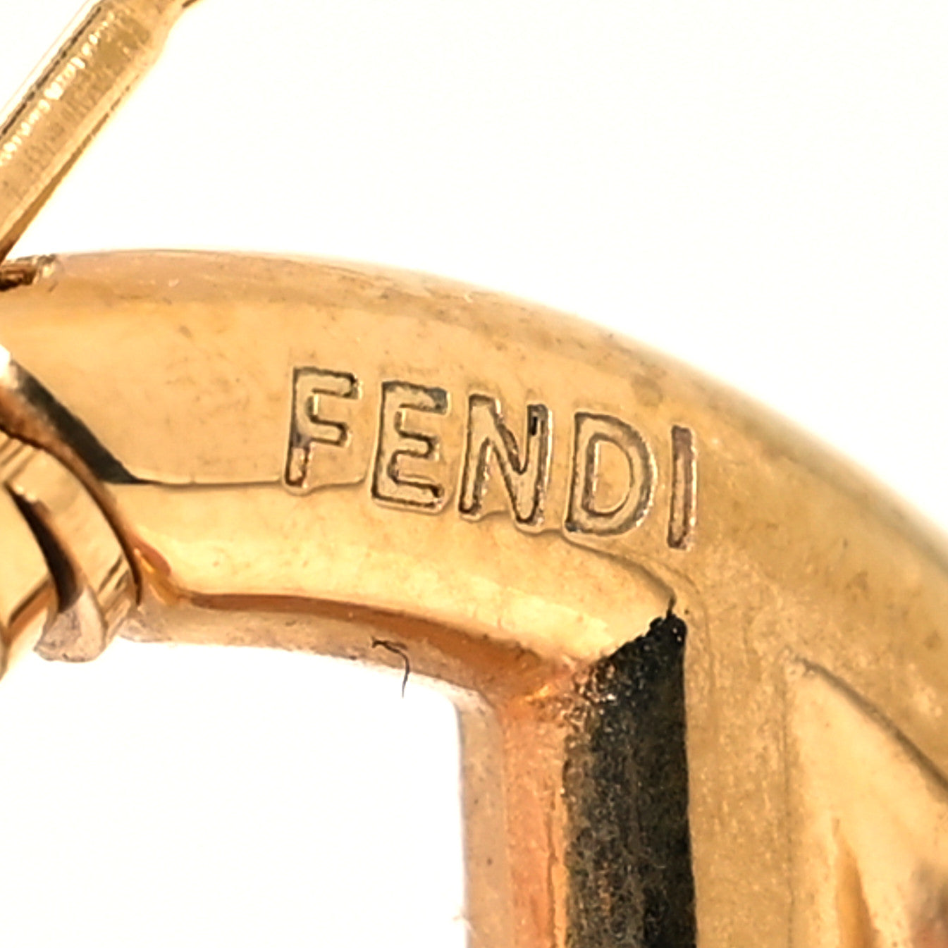 Metal FF Hoop Earrings Gold