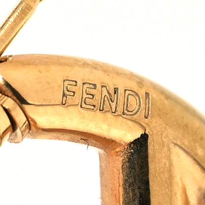 Fendi Metal FF Hoop Earrings Gold 4 of 5