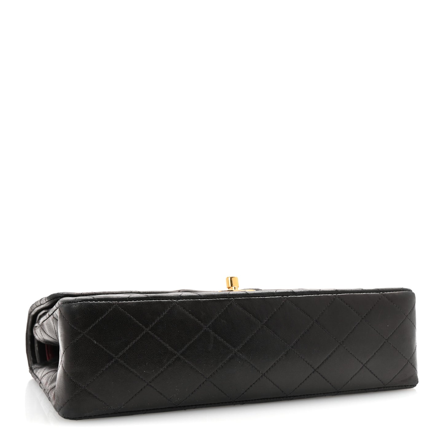 Lambskin Quilted Medium Double Flap Black