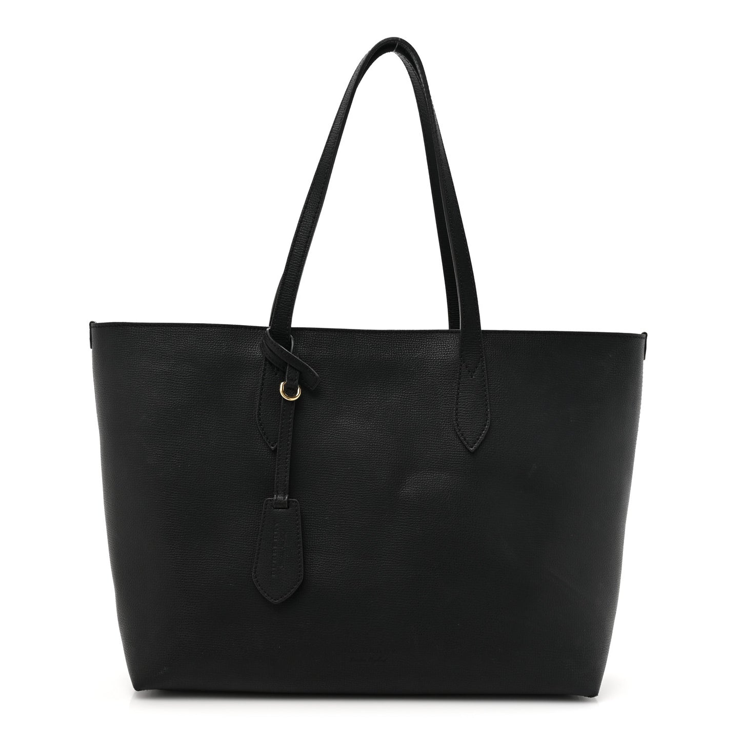 Grainy Calfskin Haymarket Check Medium Ardwell Zip Tote Black