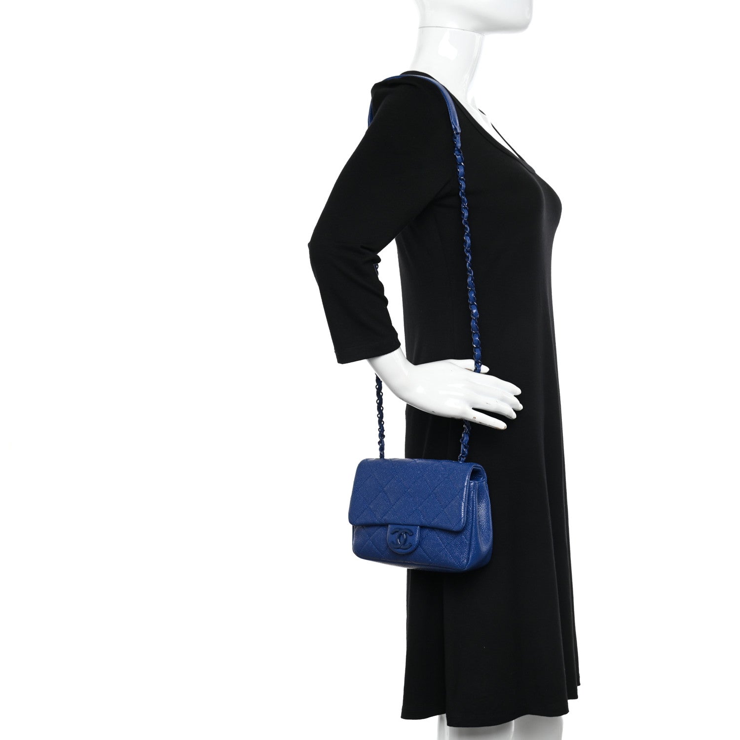 Chanel Caviar Quilted Incognito Mini Square Flap Dark Blue 2 of 10