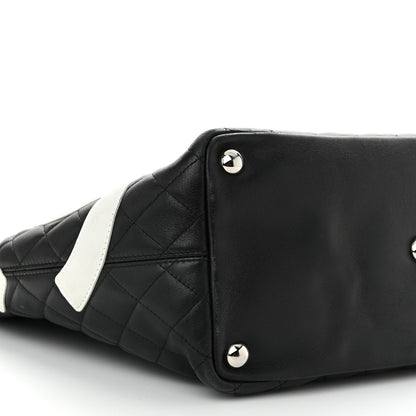 Chanel Calfskin Quilted Large Cambon Tote Black White 9 of 10