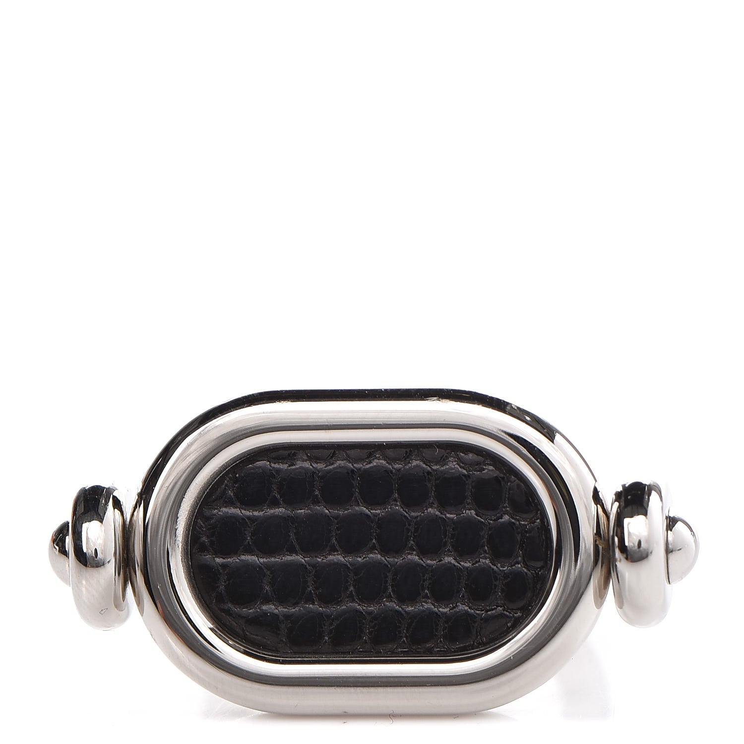 Hermes Palladium Lizard Odyssee Ring 54 7 Black 1 of 5