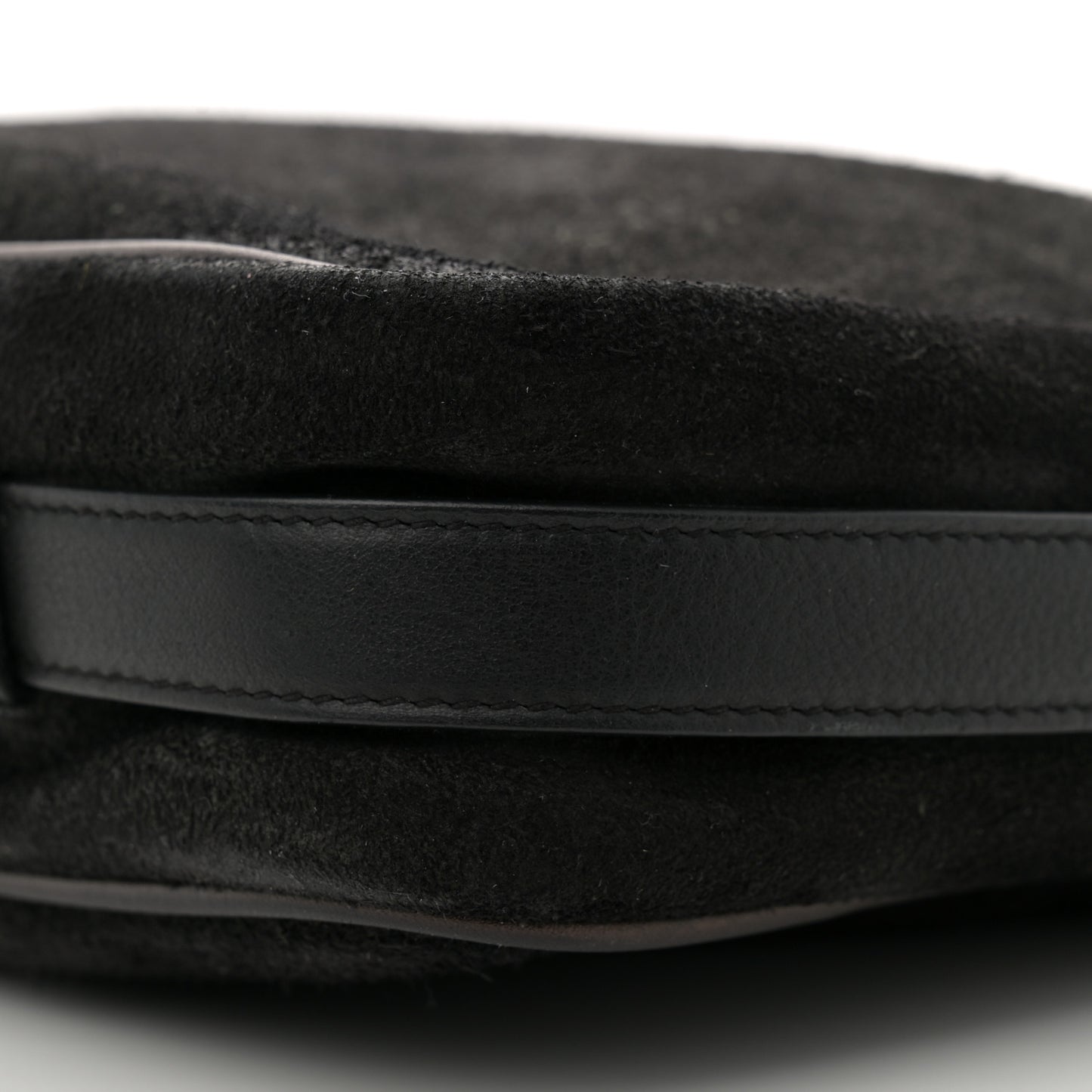 Suede Flat Messenger Bag Black