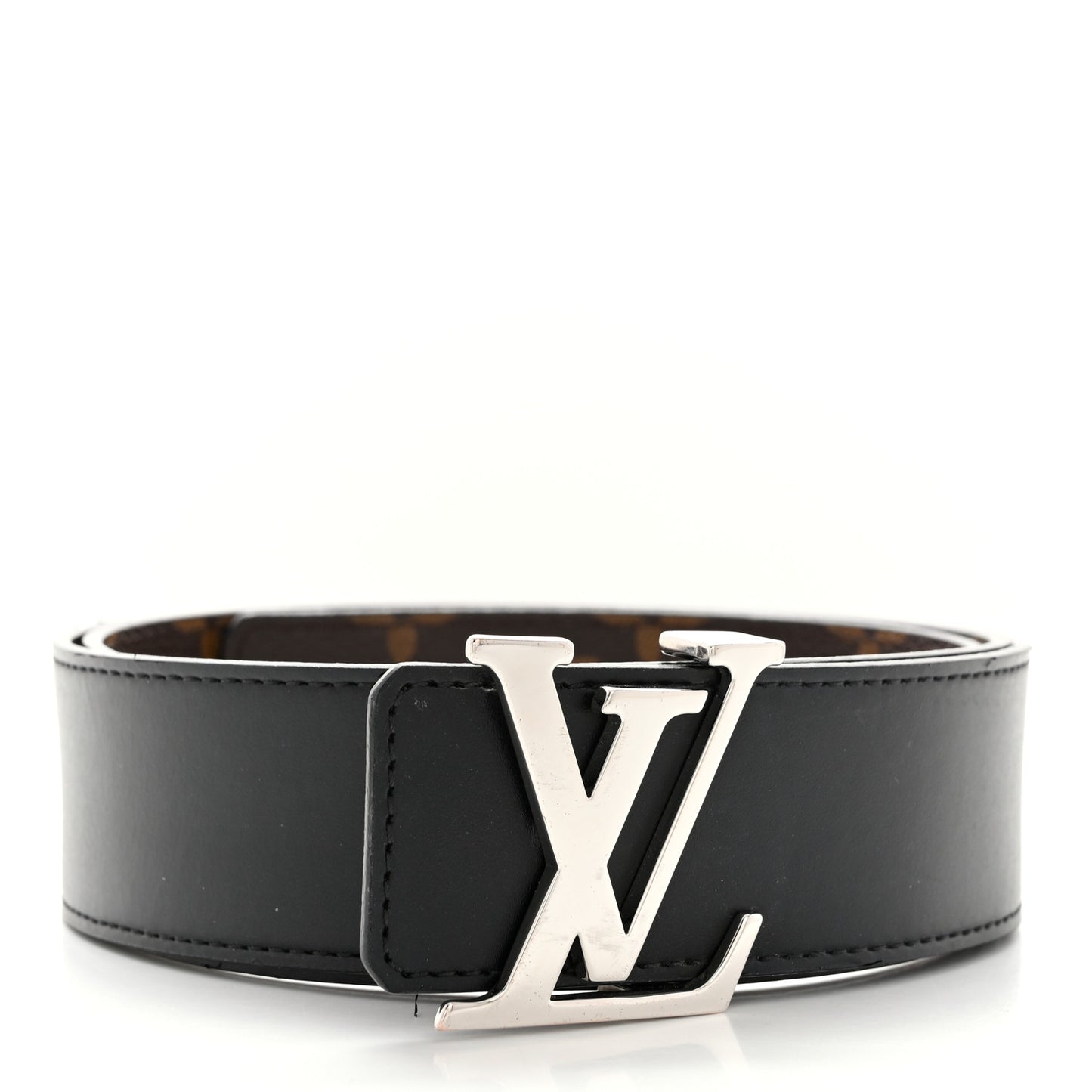 Calfskin Monogram 40mm LV Initiales Reversible Belt 95 38 Black