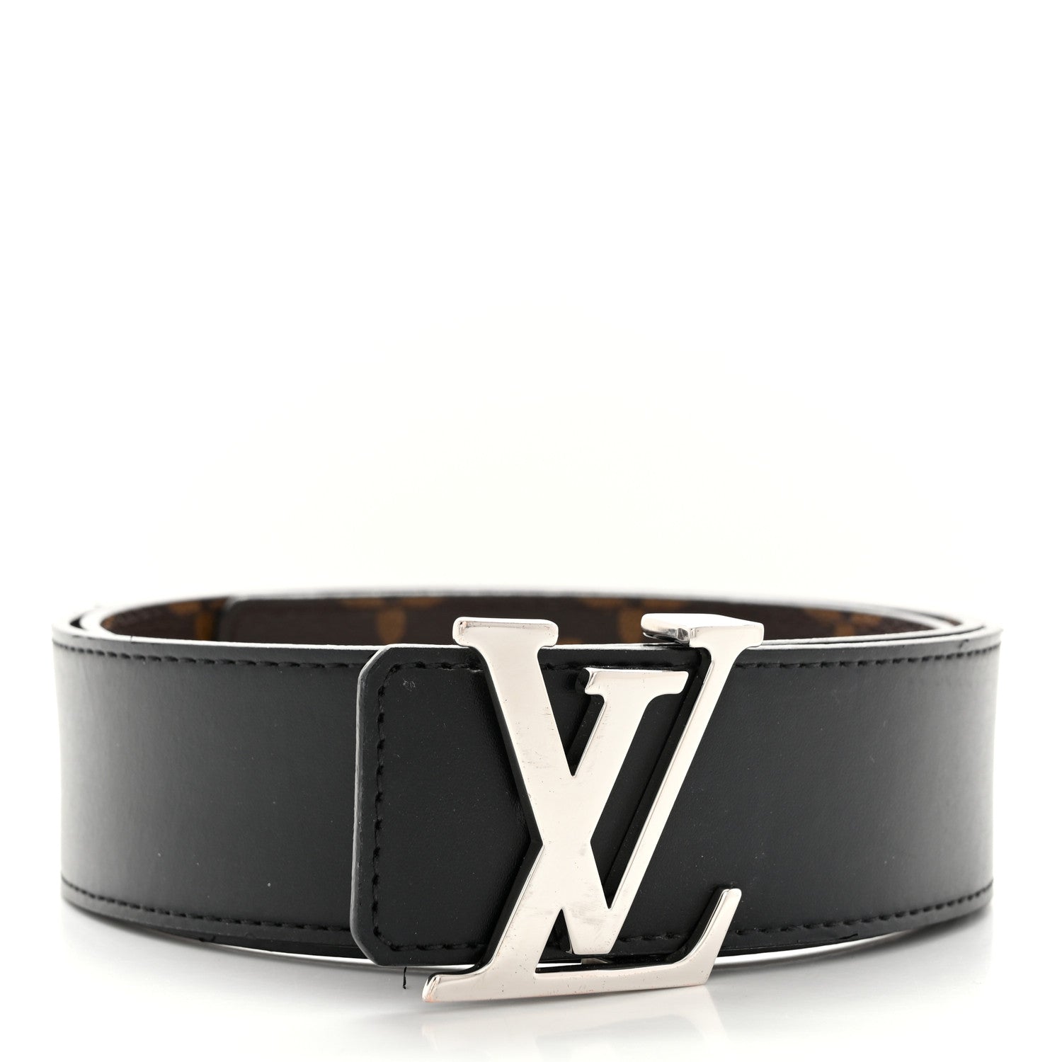 Louis Vuitton Calfskin Monogram 40mm LV Initiales Reversible Belt 95 38 Black 2 of 12