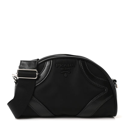 Prada Nylon Soft Calfskin Bowling Crossbody Bag Black 1 of 9
