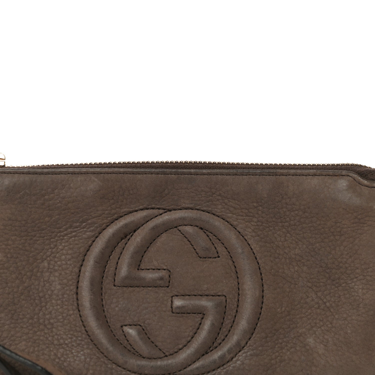 Gucci Pebbled Calfskin Soho Wristlet Brown 6 of 19