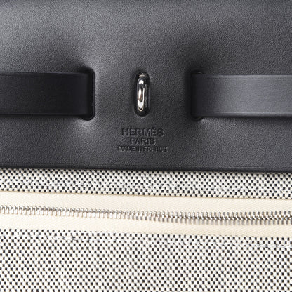Hermes Vache Hunter Criss Viking Herbag Zip Retourne 31 PM Ecru Black 7 of 13