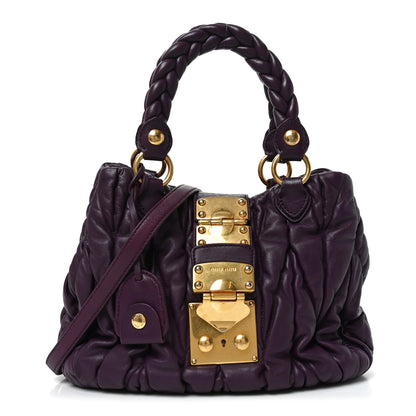 Miu Miu Nappa Matelasse Lux Coffer Bag Purple 1 of 9