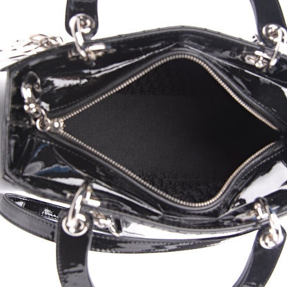 Christian Dior Patent Cannage Stitched Medium Lady Dior Black 4 of 9