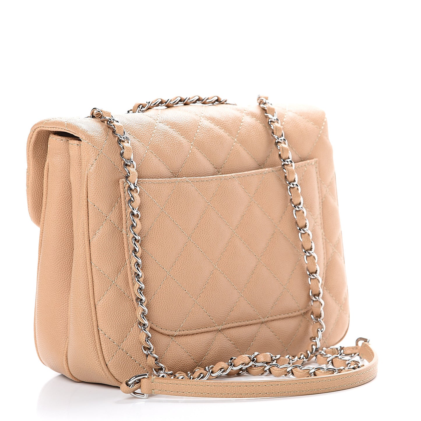 Caviar Quilted Medium Urban Companion Flap Beige