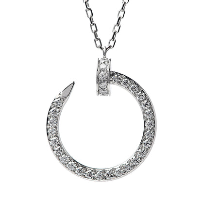 Cartier 18K White Gold Diamond Juste Un Clou Paved Pendant Necklace 4 of 6