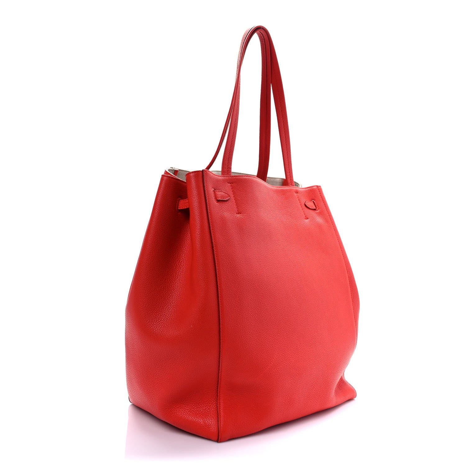 Celine Soft Grained Calfskin Medium Belt Cabas Phantom Vermillion 2 of 13