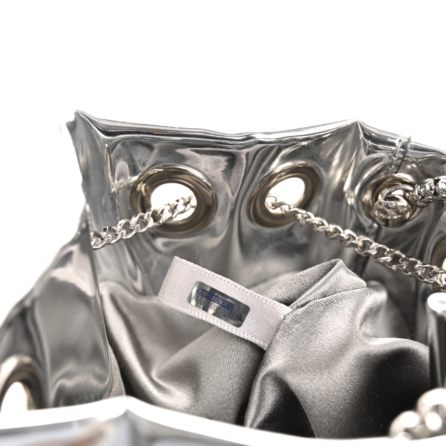 Jimmy Choo Metallic Patent Bon Bon Bag Silver 8 of 14
