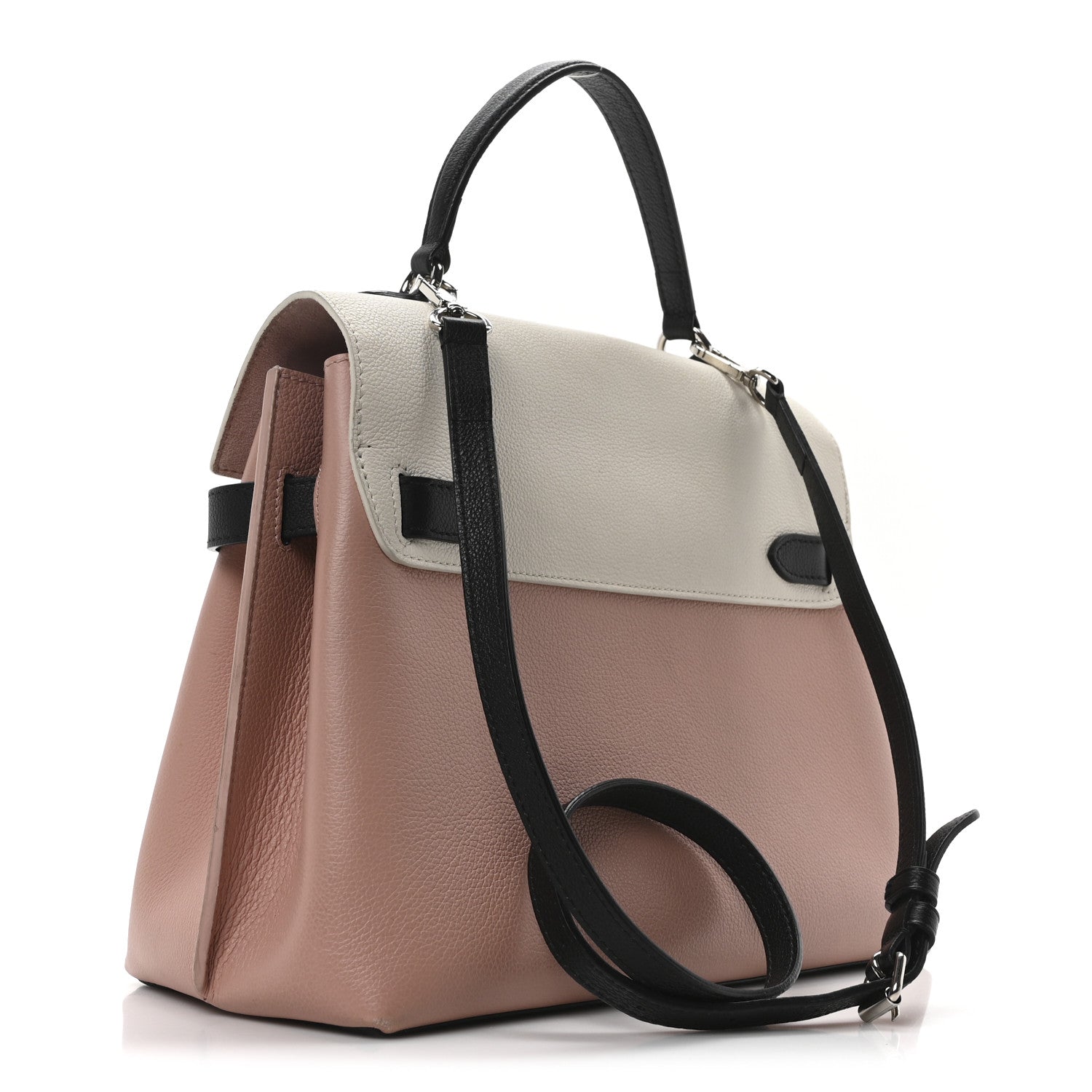 Louis Vuitton Soft Calfskin Lockme Ever Rose Ballet White Maito Black 3 of 9