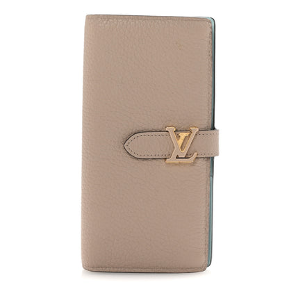 Louis Vuitton Taurillon LV Vertical Capucines Wallet Galet Aquamarine 1 of 6