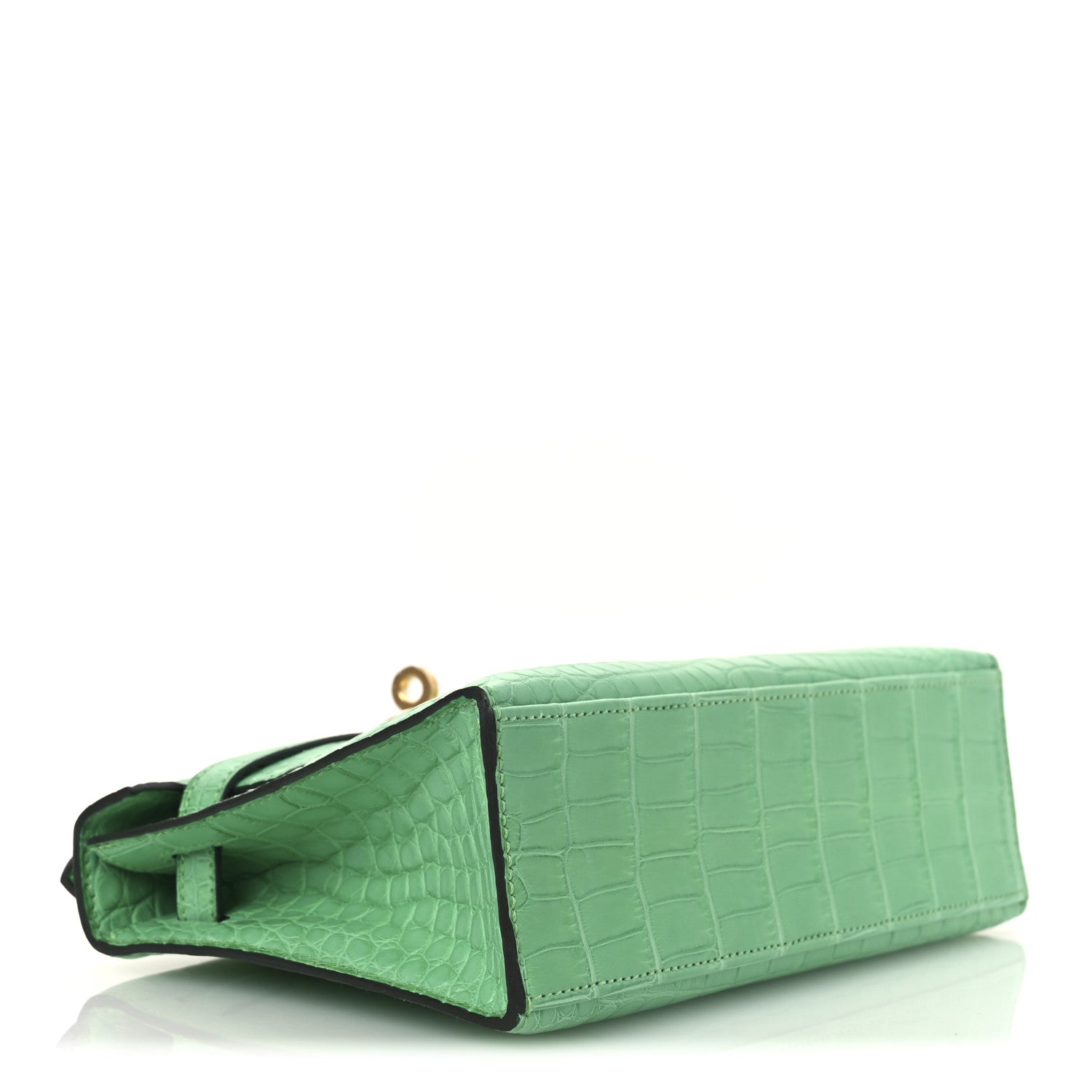 Hermes Matte Alligator Kelly Pochette Vert Comics 4 of 12